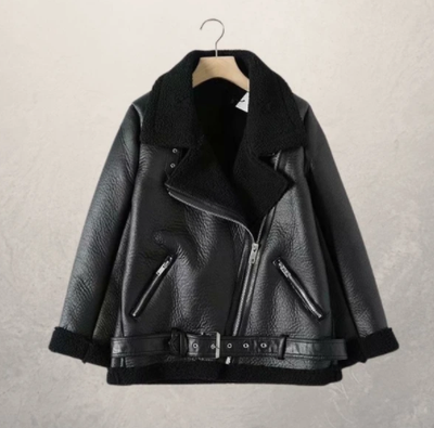 Chaqueta de Cuero para Motociclista Mujer