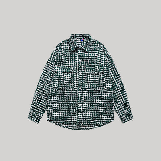 Camisa Cuadros Pájaro Americano - Abrigo Holgado y Versátil