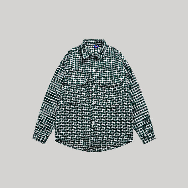 Camisa Cuadros Pájaro Americano - Abrigo Holgado y Versátil