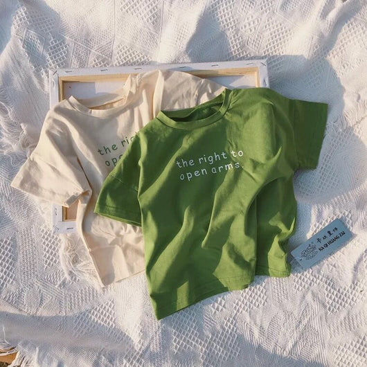 Camiseta Básica Unisex de Colores Sólidos para Niños