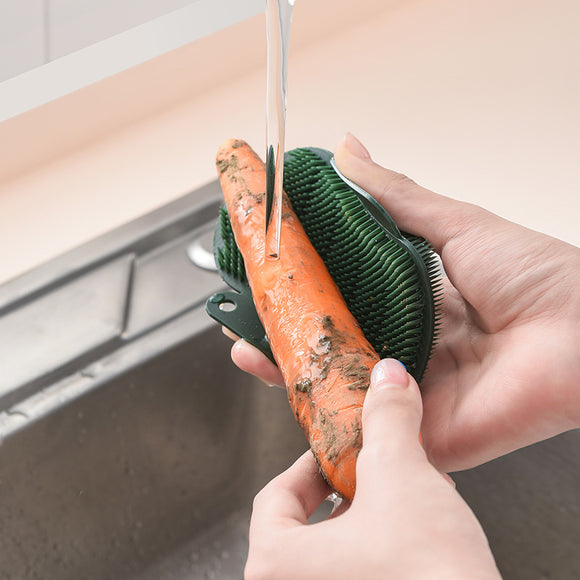 Cepillo Multifuncional de Limpieza para Frutas y Verduras con Cactus