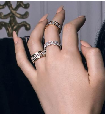 Anillo de Pareja en Plata de Ley con Cristal y Diamante - Image 3