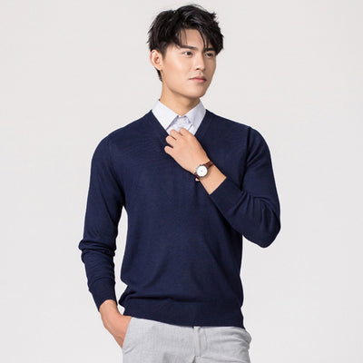 Suéter Holgado de Lana para Hombre - Pullover Casual de Color Sólido - Image 32