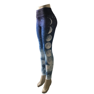 Leggings de yoga con degradado lunar y cielo impreso - Image 5