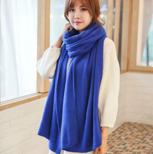 Bufanda de Lana Merino y Cachemira Tejida Estilo Coreano Unisex - Image 21