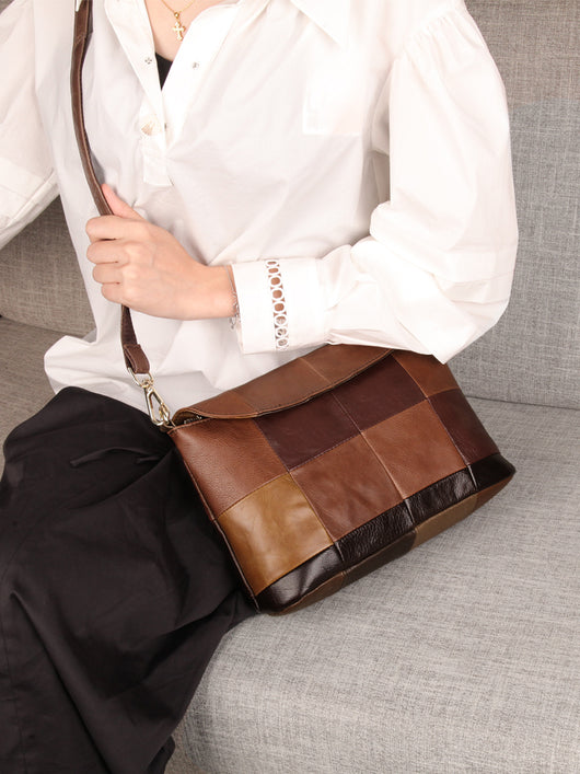 Bolso Mensajero de Cuero Retro para Mujer - Piel de Vaca Genuina - Image 9