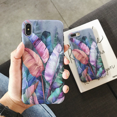 Funda para teléfono con diseño retro de hojas de plátano en colores vibrantes - Image 5