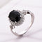 Anel de joias de cristal vermelho temperamental preto n.º 6