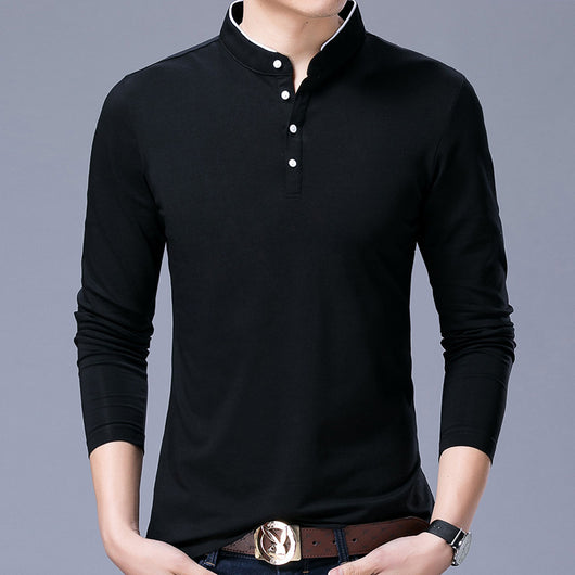 Camiseta Manga Larga Cuello Mao de Algodón para Hombre - Image 2