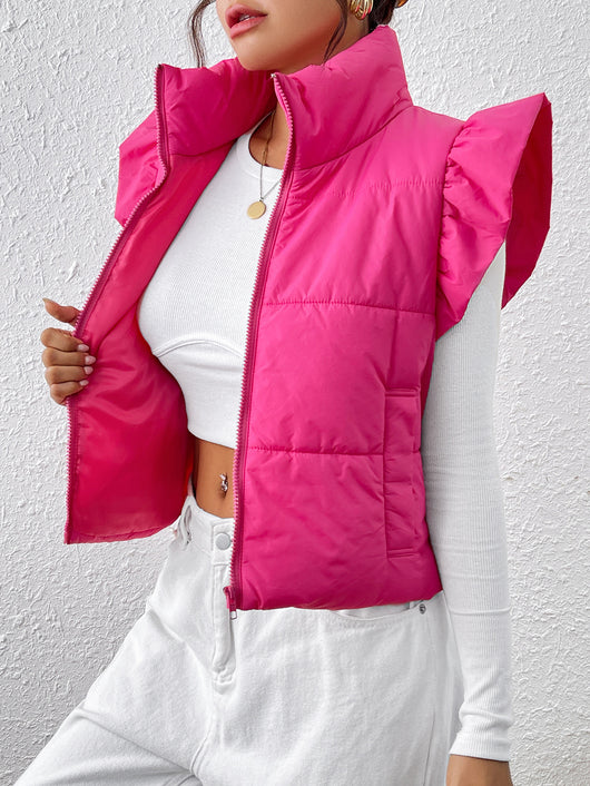 Chaleco Térmico Acolchado de Algodón con Cuello Alto Slim - Image 10