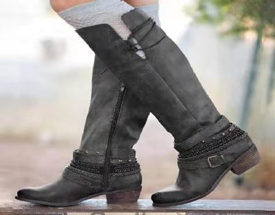 Botas Altas Retro para Mujer Estilo Caballero - Image 5