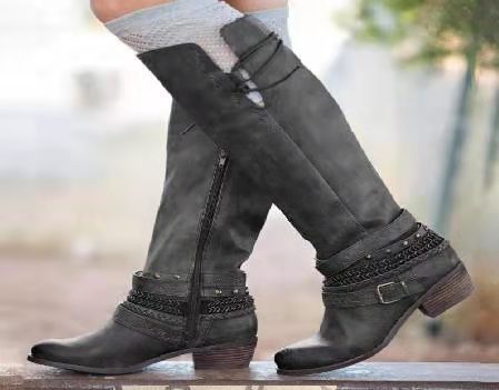 Botas Altas Retro para Mujer Estilo Caballero - Image 5