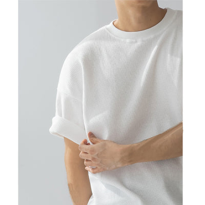 Camiseta Blanca de Algodón Texturizado Tipo Waffle - Image 10