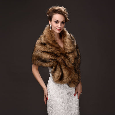 Chal de Piel Cálido Marrón para Mujer - Image 3