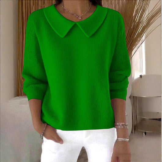 Polo Mujer Cuello V Manga Larga Color Sólido - Image 4