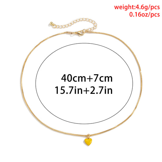 Collar de Corazón Hip-Hop con Efecto Goteo para Mujeres - Image 7
