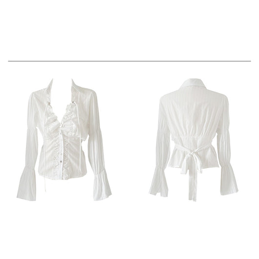 Blusa Negra Ajustada de Cintura con Manga Larga - Image 8