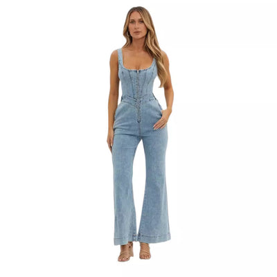 Pantalón Vaquero Slim con Tirantes Ajustables - Image 2