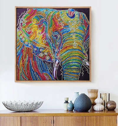 Cuadro de Diamantes Elefante - Pintura de Rhinestones 30x30cm