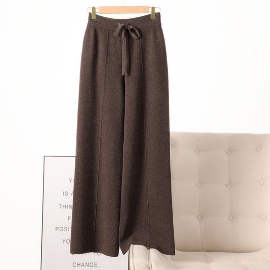 Pantalones de Lana Gruesa Cintura Alta con Caída Elegante - Image 3