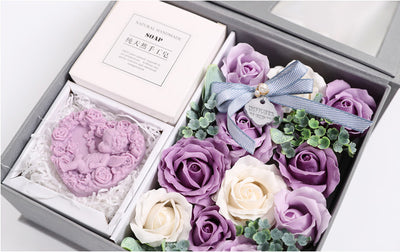 Caja de Jabón Floral en Forma de Corazón - Flores de Jabón Artesanal - Image 7