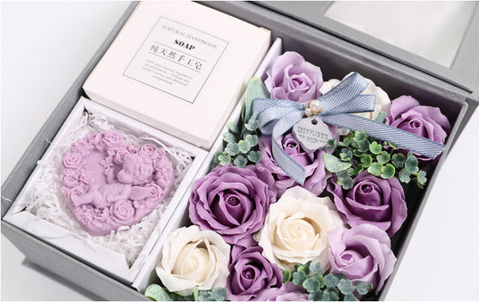 Caja de Jabón Floral en Forma de Corazón - Flores de Jabón Artesanal - Image 7