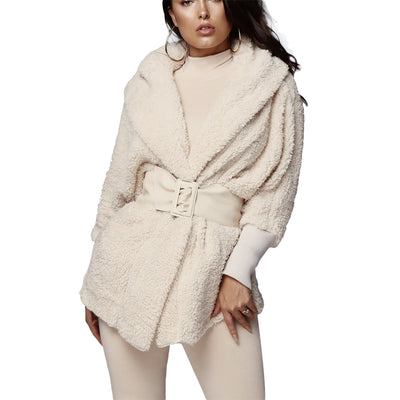 Conjunto Deportivo Mujer Sudadera Polar con Capucha y Shorts - Abrigo Casual Otoño Invierno - Image 6