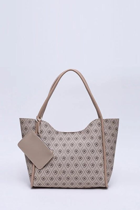 Bolso de Cuero Sintético Monogram Mink con Billetera y Neceser Incluido
