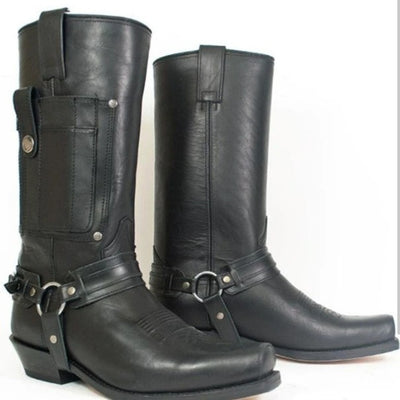 Botas de Cuero para Hombre con Tacón Alto y Bordado de Caballero - Image 2