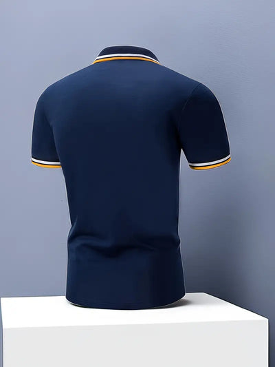 Playera Slim Fit con Cuello Solapa, Rayas Ribeteadas y Costuras Contrastantes - Image 27