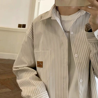 Camisa Casual Suelta a Rayas para Hombre - Estilo Refinado - Image 12