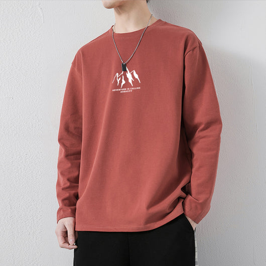 Camiseta de Algodón Manga Larga Suelta para Hombre - Image 42