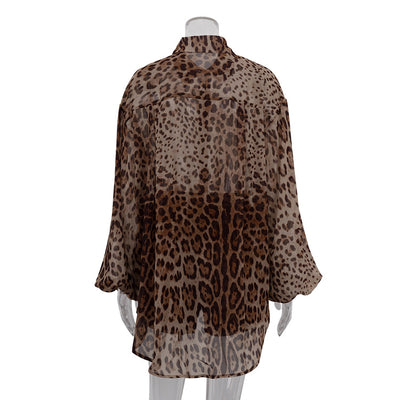 Conjunto Leopardo Transparente: Blusa Manga Larga y Shorts Sueltos - Image 28