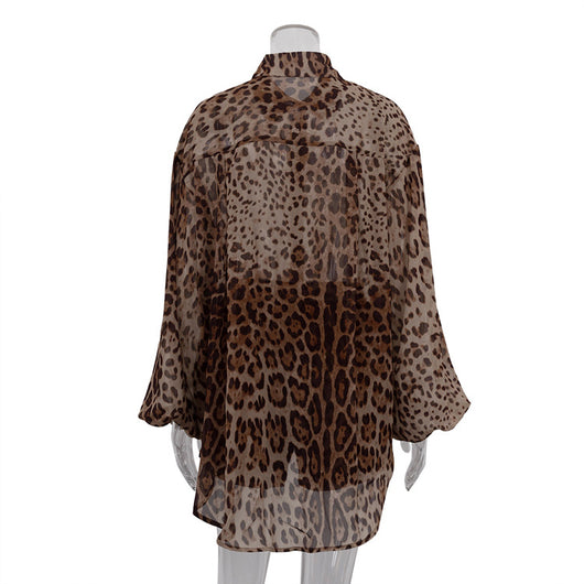 Conjunto Leopardo Transparente: Blusa Manga Larga y Shorts Sueltos - Image 28