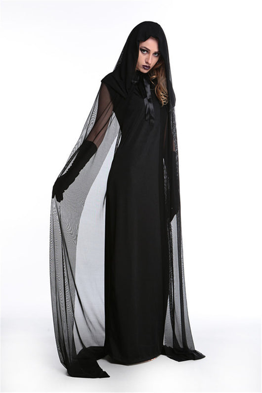 Disfraz de Bruja Gótica Largo Negro - Vestido de Vampira para Halloween y Día de Muertos - Image 8