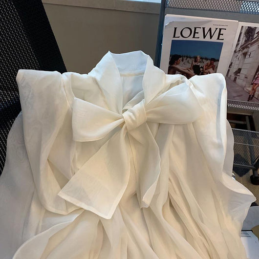 Blusa Chiffon con Moño Francés para Mujer - Corte Holgado y Elegante - Image 4