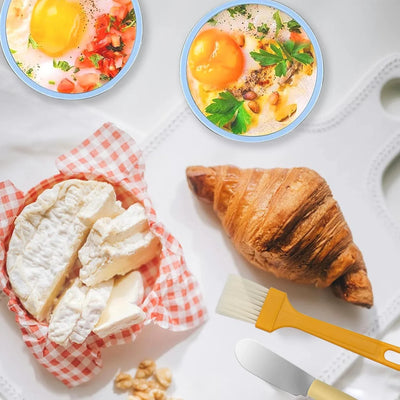 Blue Silicone Air Fryer Egg Mold 3 Pack - Reusable Egg Bite Maker for Air Fryer, Oven & Microwave, BPA Free, Dishwasher Safe, Non-Stick Breakfast Accessories, Individual Microwave Egg Cooker - Tekeno