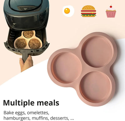 ARIALASQUALITY 7 Pcs Air Fryer Accessories - Silicone Liners, Egg Bite Mold, Reusable Basket Liner - Tekeno