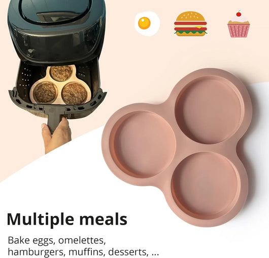 ARIALASQUALITY 7 Pcs Air Fryer Accessories - Silicone Liners, Egg Bite Mold, Reusable Basket Liner - Tekeno