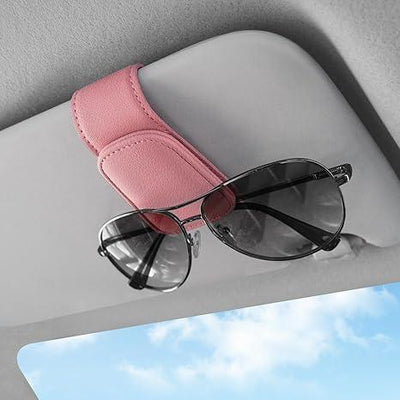 Soporte magnético de cuero para gafas de sol: clip para visera de coche - Tekeno