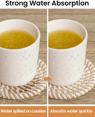 Posavasos absorbentes minimalistas – Juego de 8 unidades con soporte, elegantes y funcionales para decoración de mesa - Tekeno