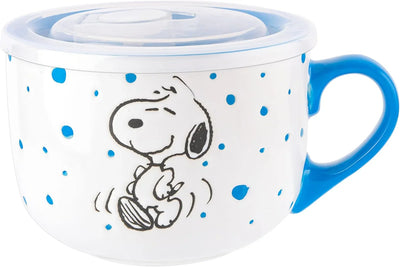 Set de 4 cuencos apilables de gres Peanuts – Snoopy y amigos, 14 cm, aptos para microondas y lavavajillas - Tekeno