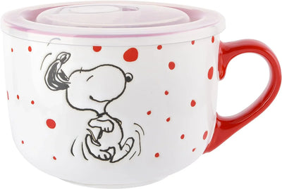 Set de 4 cuencos apilables de gres Peanuts – Snoopy y amigos, 14 cm, aptos para microondas y lavavajillas - Tekeno