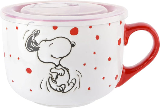 Set de 4 cuencos apilables de gres Peanuts – Snoopy y amigos, 14 cm, aptos para microondas y lavavajillas - Tekeno