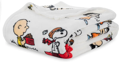 Cobija de felpa Peanuts Velvet Loft Snoopy 140 x 178 cm – Diseño The Flying Ace, oficial y ultra suave - Tekeno