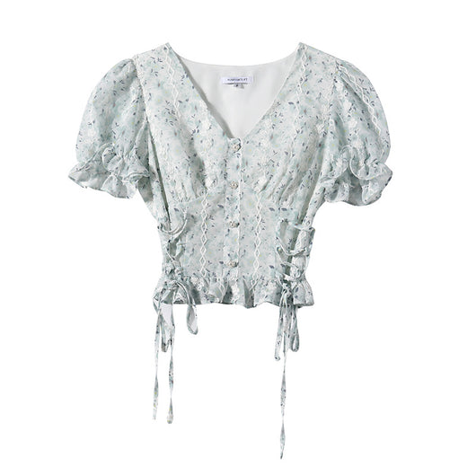 Blusa de Chifón con Botones de Perla y Jacquard Elegante - Image 13