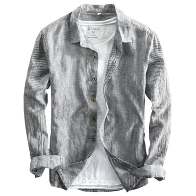 Camisa Casual de Lino con Mangas Largas para Hombre - Image 5