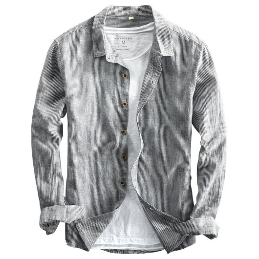 Camisa Casual de Lino con Mangas Largas para Hombre - Image 5