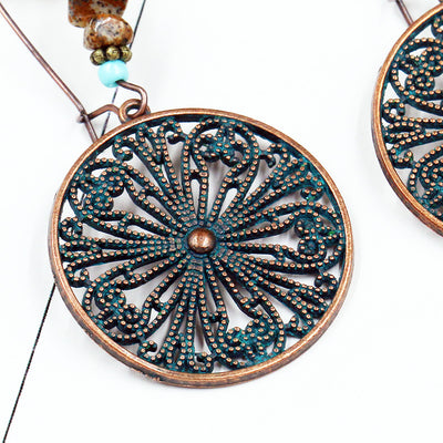 Aretes Retro de Aleación Floral Redondos Creativos - Image 16