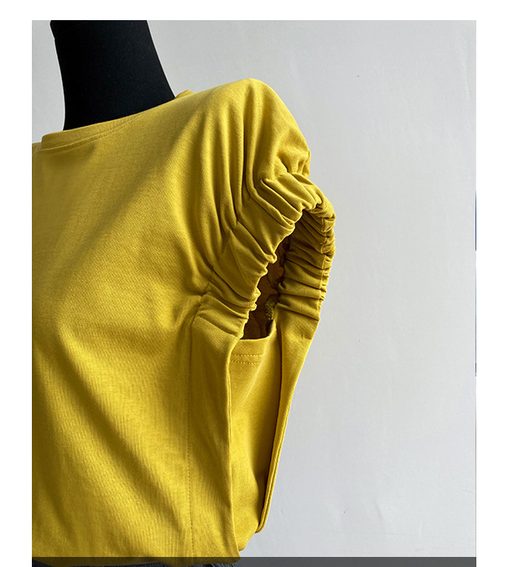 Camisetas Plisadas con Mangas Cortas para Mujer - Image 29